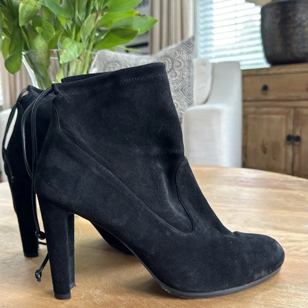 STUART WEITZMAN GLOVE STRETCH SUEDE ANKLE BOOTS Size 11